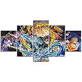 SEAREE Anime Poster - Japanese Anime Wall Art Posters - Anime Wall Decor - 5 Pcs HD Canvas Printing