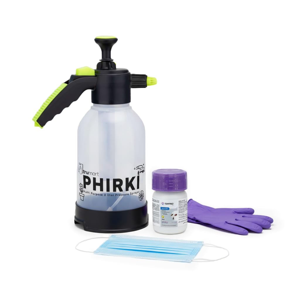 Temprid and Phirki Complete Pest Control Kit | Includes Temprid SC Insecticide, Phirki Garden Sprayer, Safety Gloves & Face Mask | Kills Cockroaches, Bed Bugs, Mosquitoes & Flies-image-22
