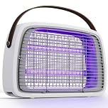 PKBD Stylish LED Fly Zapper with Leather Handle, Electric Fly Killer & Mosquito Trap for Home, Kitchen & Garden, 12W High-Voltage Bug Zapper, Safe Indoor Insect Control, Easy Clean Tray (Graphite)