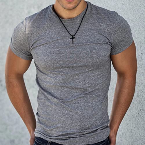 IEFLIFE Cross Necklaces Gifts for Men, Silver/Gold/Black Cross Necklace Box Chain Necklace for Men, Fathers Day Christmas Religious Christian Gift for Dad Son Grandpa Boyfriend Husband4