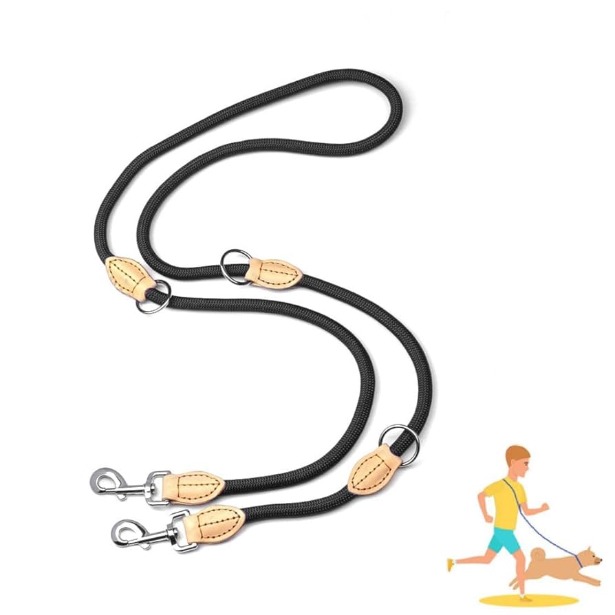 犬用 肩掛けリード ハンズフリー 2頭リード 黒 Amazon | 犬用 肩掛けリード