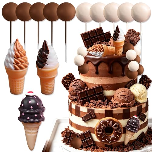 Décoration gâteau crème glacée chocolat fête anniversaire baby shower fille garçon