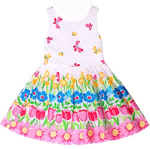 Sugar Pocket Girl's Dress Butterfly Printed Summer Sundress