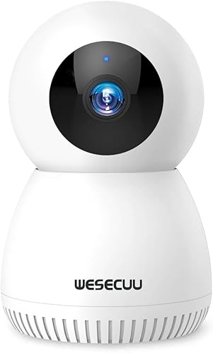Miniatura 1 de WESECUU Cámara para interiores, cámara para mascotas de 360 PTZ con aplicación de teléfono, 2.4G WiFi Smart Video Baby Monitor Cámaras para