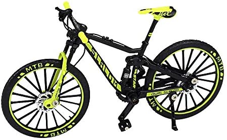 YEIBOBO ! Alloy Mini Downhill Mountain Bike Toy, Die-cast BMX Finger Bike Model for Collections (Black/Green)