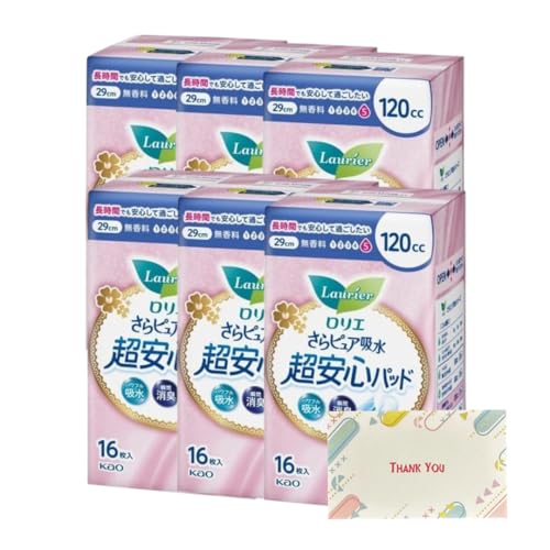 花王 ロリエ さらピュア 吸水超安心パッド 120cc 16枚入 6個セット パンティライナー +Kunutonnオリジナルロゴ入りeおまけ付