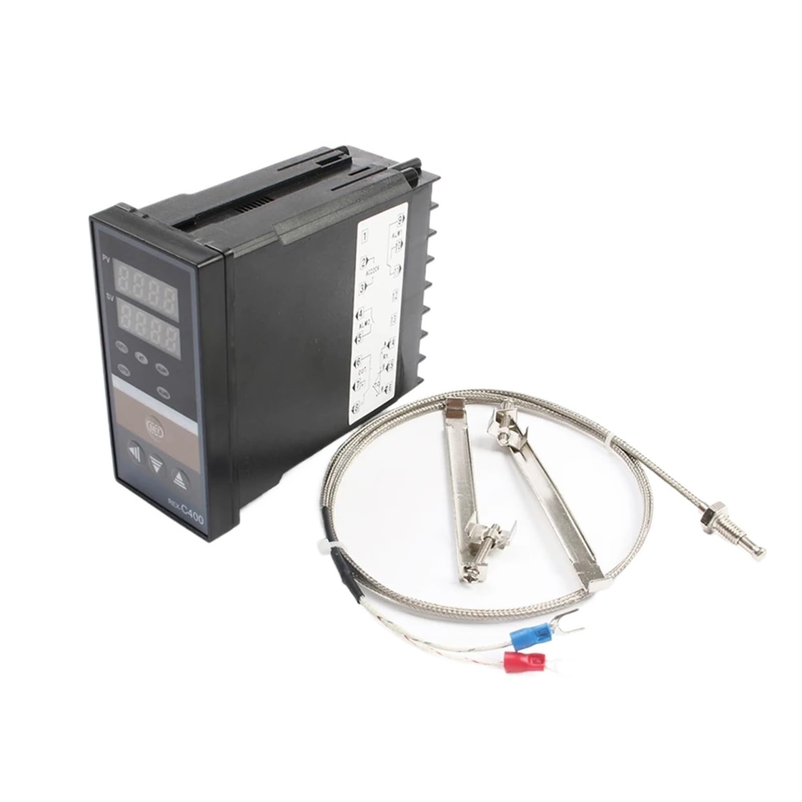 Podwójny cyfrowy regulator temperatury PID REX-C400 z czujnikiem termopary K M6 Odpowiedź SSR Wyjście SSR-40DA REXC-400 220V ~ 240 V (zestaw 1)