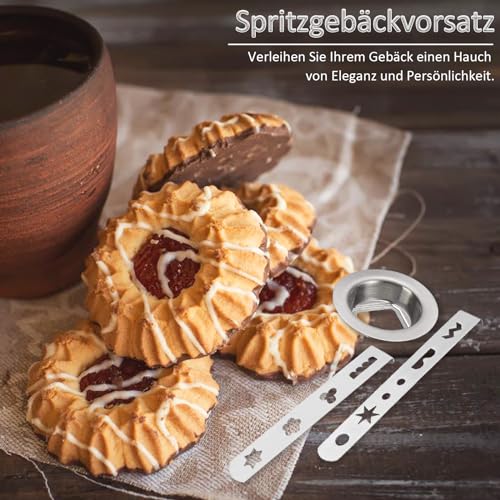 Biskuitaufsatz Set aus 3 Edelstahlteilen