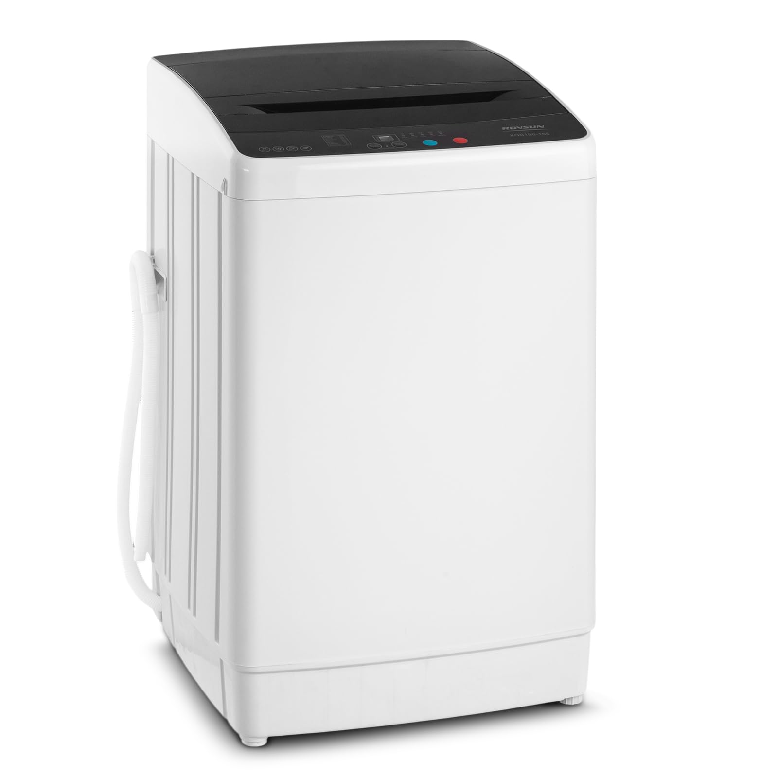 Lavadora portátil completamente automática ROVSUN de 30 libras con tambor de acero inoxidable, lavadora eléctrica de 110 V, lavadora y secadora con bomba de drenaje para casa, apartamento y dormitorio.