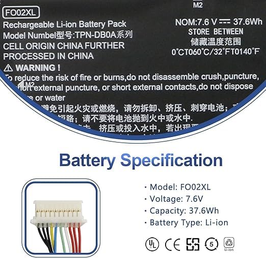 EARPIX FO02XL L97355-005 L97353-2D1 Laptop Battery Compatible FO02 F002XL Chromebook 11A 11A-NA 11A-NA0001NI 11A-NA0002NI 11A-NA0002MU 11A-NA0010NR... - Image 2