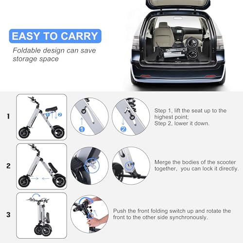 TopMate ES35 Powered Electric Scooter 3 Wheels Foldable