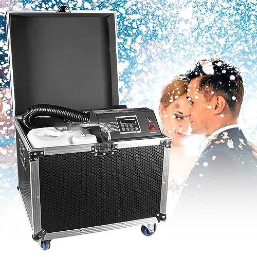 Máquina de nieve para escenario, máquina comercial de nieve de 1500 W para interior y exterior, con control por panel/DMX/mando a distancia, ideal para efectos escénicos miniatura 1