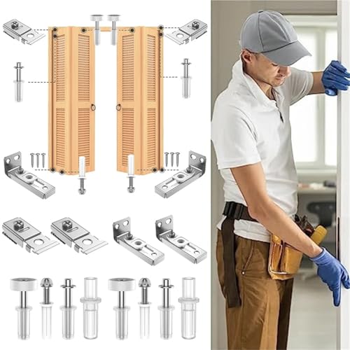 Kit de Herrajes para Puertas Plegables de Closet, 2 sets, incluye soportes de arriba y abajo miniatura 6