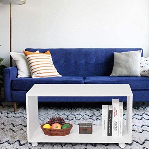 Table basse en bois avec roulettes et rangement pour salon - 3
