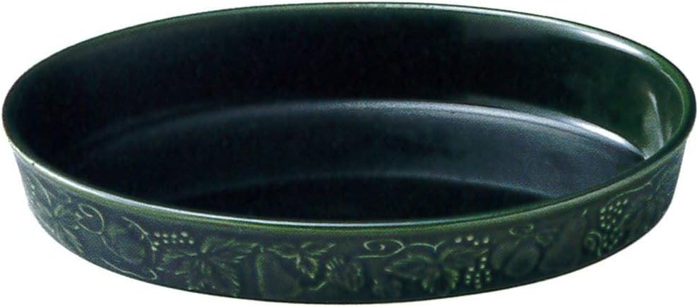 14-15020/2-976714 Gratin Dish, Green, For 4 People, 11.8 x 8.1 x 2.0 inches (30 x 20.5 x 5 cm), 1,600 cc, Microwave/Oven Safe