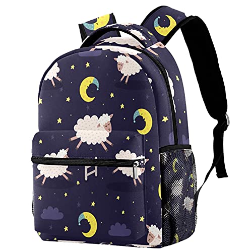 Sac à dos d'école rétro en tissu sergé décontracté 29.4x20x40cm