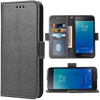 Compatible with Samsung Galaxy J2 Pure J2 Core 2018 2020 J 2 Dash 2J Shine 2019 Wallet Case Wrist Strap Lanyard Flip Card Phone Cover for J2Core J2Dash J2Pure J2Shine SM-J260A J260A Women Men Black