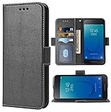 Compatible with Samsung Galaxy J2 Pure J2 Core 2018 2020 J 2 Dash 2J Shine 2019 Wallet Case Wrist Strap Lanyard Flip Card Phone Cover for J2Core J2Dash J2Pure J2Shine SM-J260A J260A Women Men Black -  WWAAYSSXA