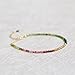 SofiaCreations Handmade Minimalist Watermelom Rainbow Tourmaline 3mm Faceted Beads Bracelet in Sterling Silver, Dainty Delicate Bracelet for Women, Healing Protection Reiki Bracelet, Birthday Gifts