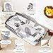 Portable Baby Lounger - Foldable Infant Lounge with Adjustable U-Shaped Bumper & Storage Bag, Breathable Cotton Snug Spot for Supervised Rest & Play at Home or On The Go,Gray Leaf