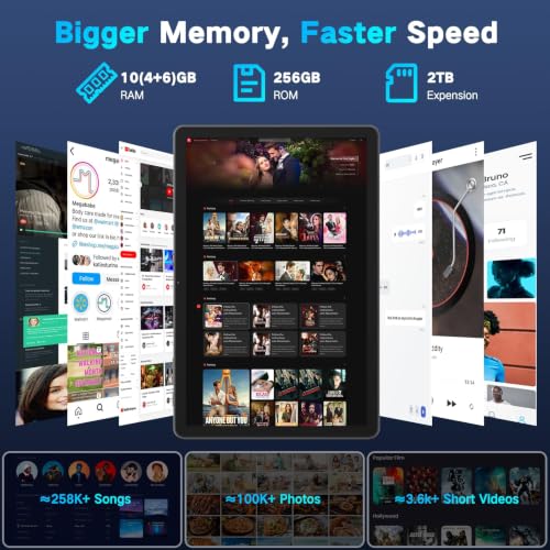 Image of JUNYANG Tablet 11 inch Android 15 Tablets, 256GB ROM 10GB RAM, Octa-Core