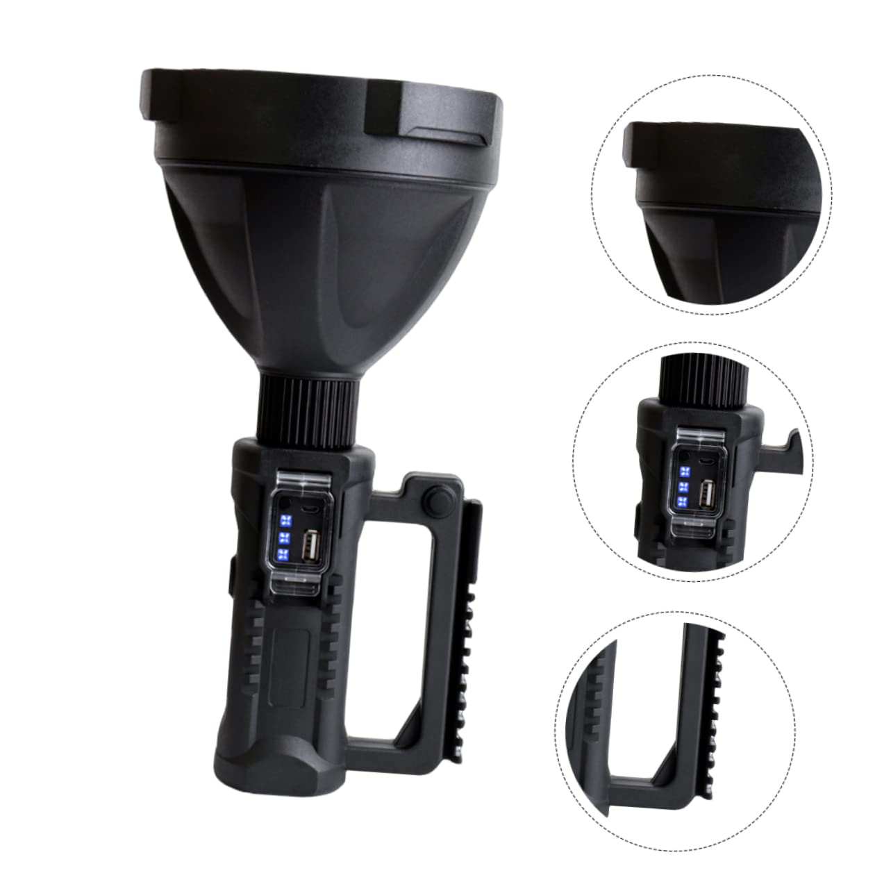 Housoutil Torcia LED Ricaricabile USB 8000mah Torcia di Emergenza Portatile per Esterni per Escursionismo Caccia Resistente All'uso Intenso