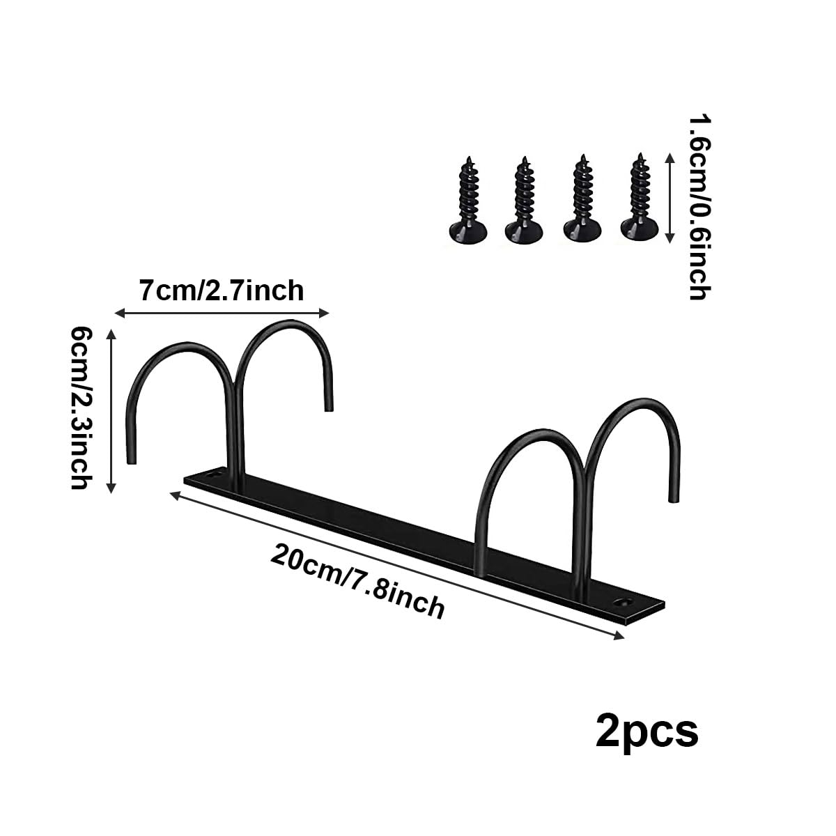 Collenatsy Mug Hooks Under Cabinet 2 Pack,Display Hanging Storage Hook for Mugs/Coffee Cups/Kitchen Utensils, Black - Image 2