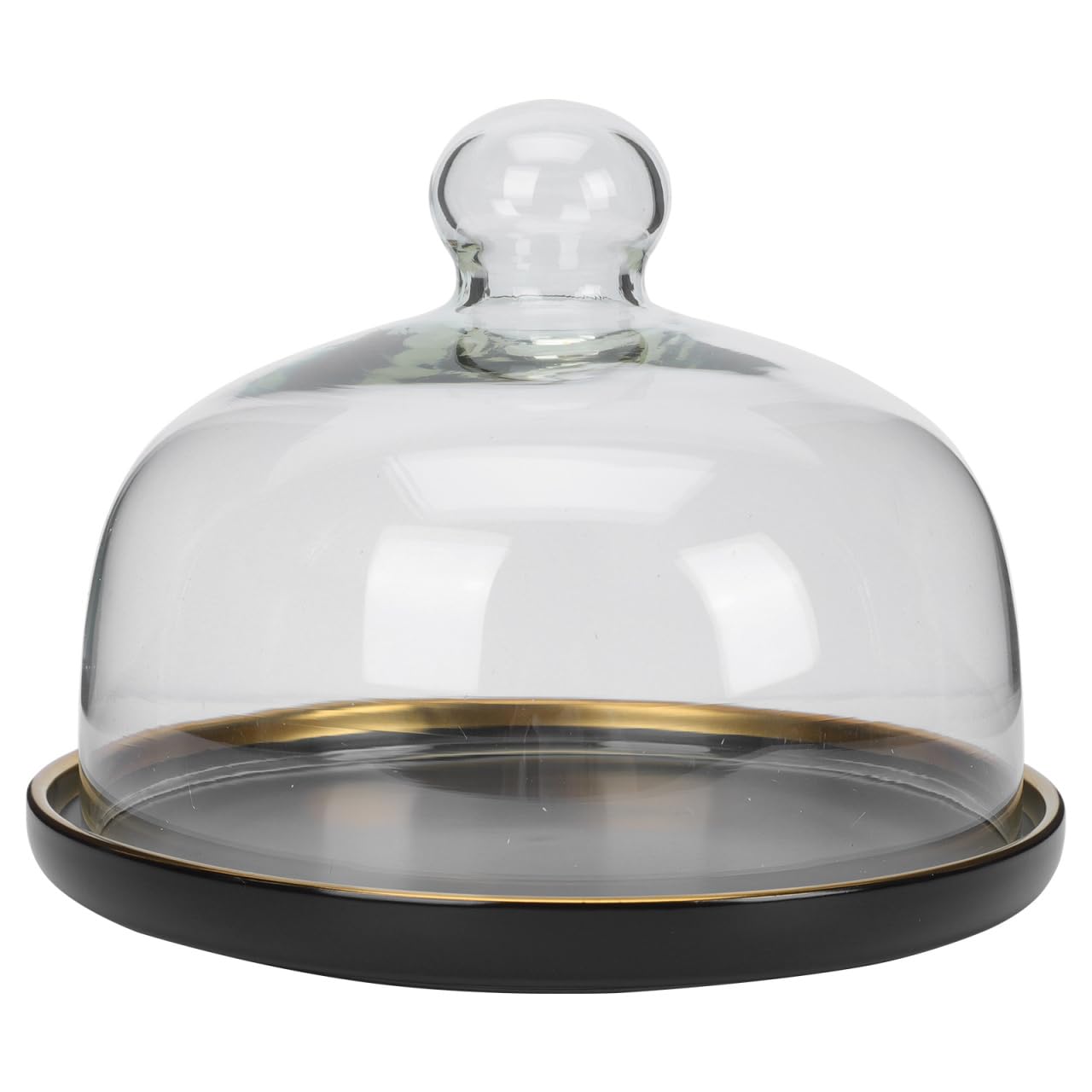 Cabilock Mini cloche à gâteau en verre - Cloche à fromage - Avec assiettes en céramique - Rose - Cloche en verre - Pour invités de mariage, gâteaux, repas et desserts