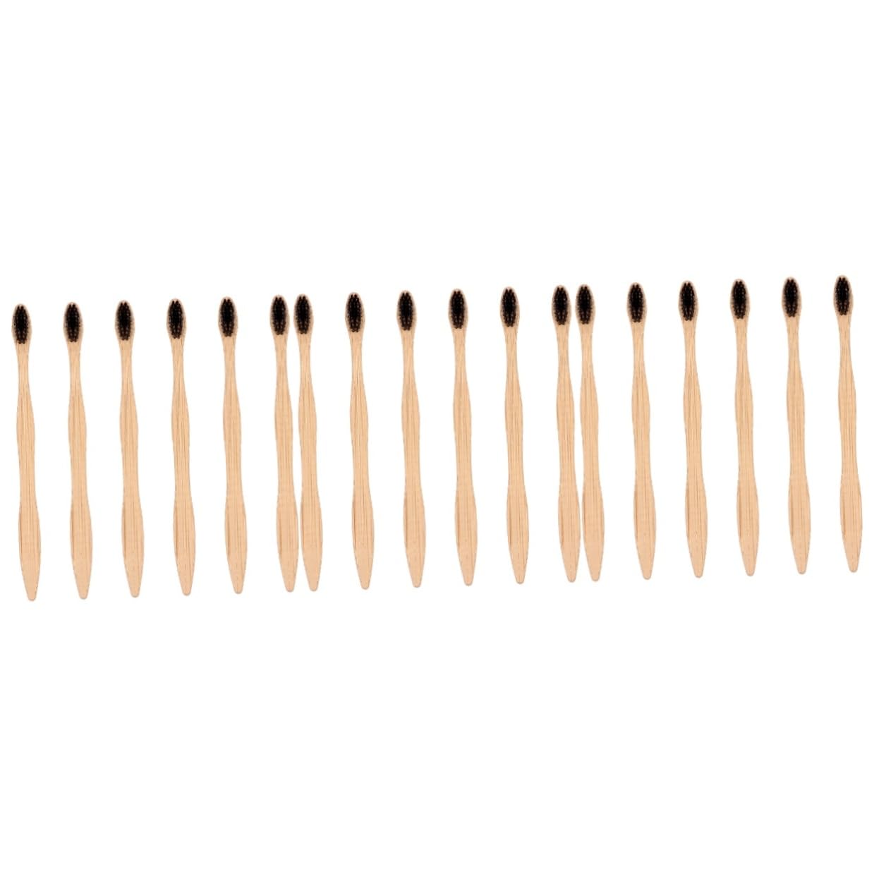 FRCOLOR 3 set Set Di Spazzolini Da Denti In Bambù Per Spazzolini Da Denti A Setole Dure Spazzolini Da Denti Al Carbone Per Adulti Setole Rigide Kit Di Testine Per 6 pezzi * 3