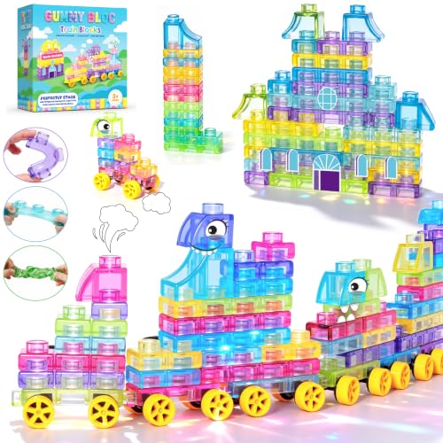 Image of 42PCS Soft Train Sensory Building Blocks with Wheels,Squishy Stacking Toy