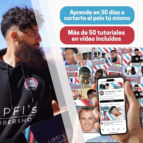 Miniatura 7 de El Espejo De 360 Grados - Ganchos Telescópicos Ajustables - Espejo Para Hacerse Cortes De Cabello Para Hombres - Espejoo Tridireccional Para Cortar El Cabello - Espjo Para Autocortes