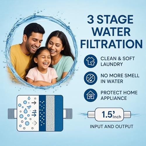 Image of IONIX Treo Tank Filtration System | water softner for bathroom, Whole House Filter for Salt less softner Effective Scaling & Hard Water Treatment with Triple Filter Setup