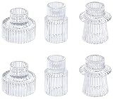 Vixdonos Glass Candlestick Holders Tealight Candle Holders for Table Centerpieces, Wedding Decor and Dinner Party (6 Pcs, Clear)