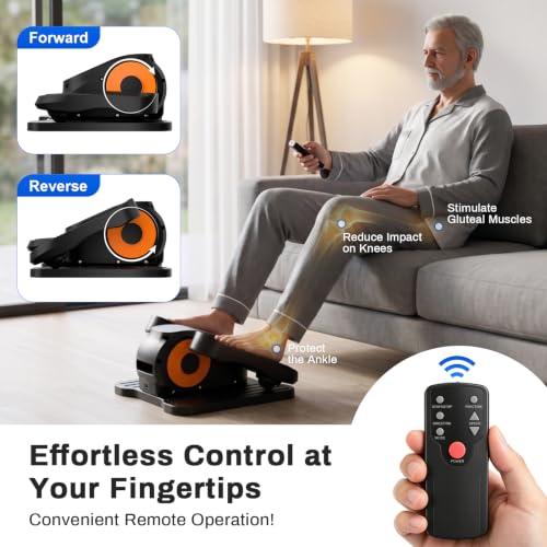 POWERFUEL Under Desk Elliptical Machine, Low Impact Seated Pedal Exerciser | No Assembly, Quiet Smooth Forward & Reverse Motion, NonSlip, Widened Pedal, Electric Leg Exerciser for Senior for Home Office - image 7
