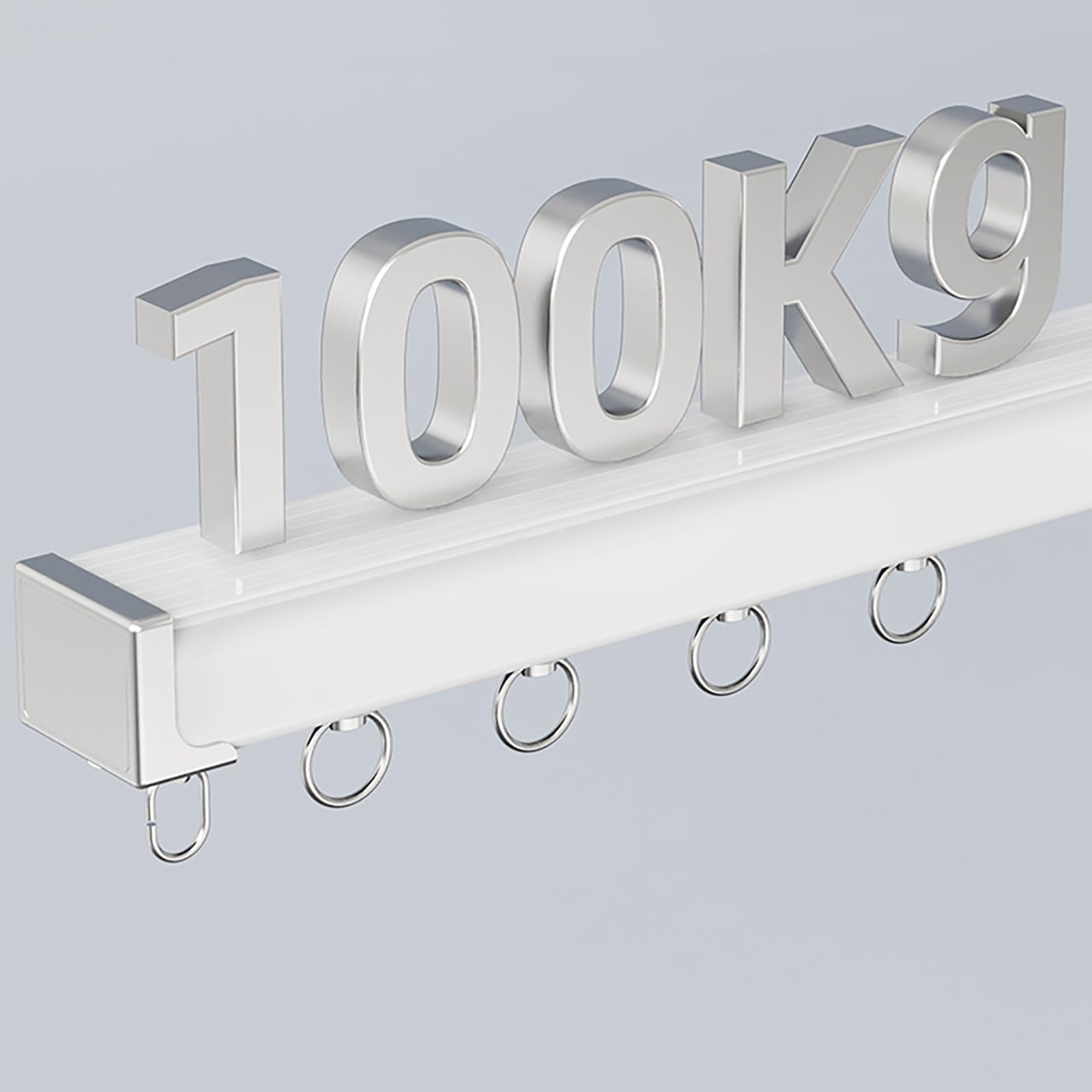 Wytrzymała aluminiowa listwa sufitowa lub ścienna z wbudowaną taśmą tłumiącą dźwięk, 1,8 m (2 x 90 cm), biała i szampańska, idealna do redukcji hałasu i płynnej pracy