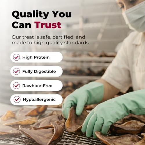 Image of Best Pet Supplies GigaBite Roasted Pig Ear Slivers for Dogs, 1.8 Pounds - Natural Dog Chews that Help Clean Teeth and Gums Safe for Puppies and Aggressive Chewers
