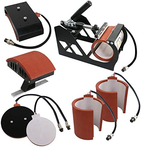 Miniatura 4 de ZENY Máquina de prensa de calor para camiseta de 12 x 15 pulgadas, kit combinado 6 en 1, sublimación de transferencia de calor para tapa de placa y