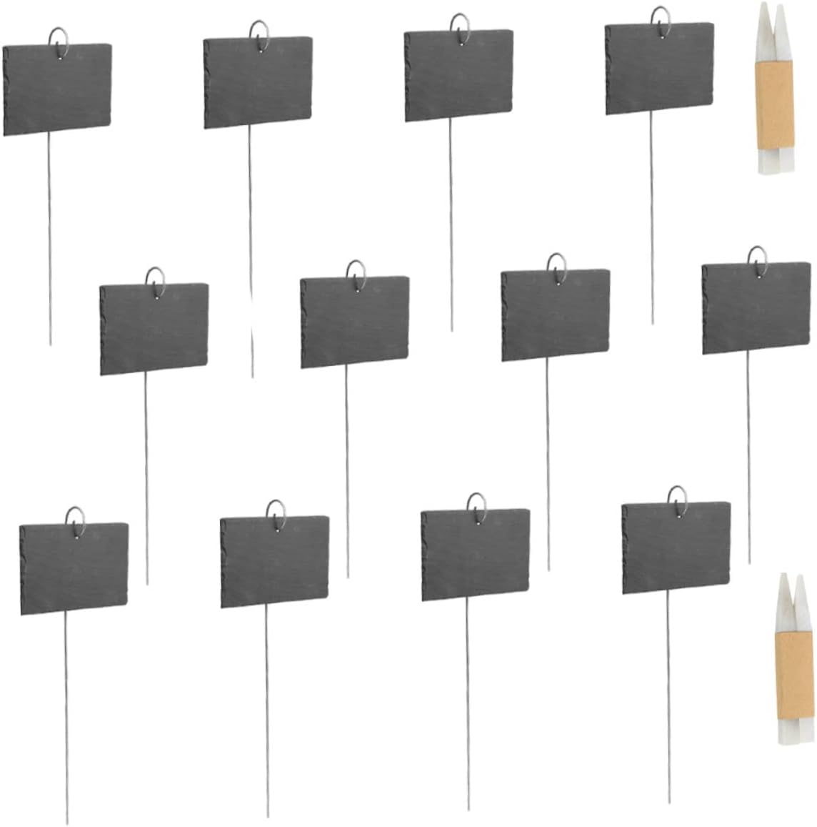 YARNOW 12-Piece Stone Plant Labels Durable Garden Markers for Vegetables and Flowers Waterproof and Weather-Resistant for Plant Identification
