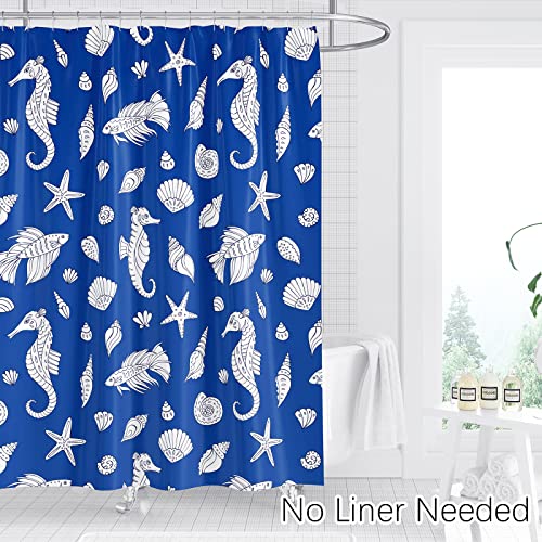 Berkin Arts Bathroom Shower Curtain Set 70x70 Inch Waterproof Polyester with Hooks Lyco Art Seahorses Elegant Coral Sea Bottom Ornate Sea Background - Image 3