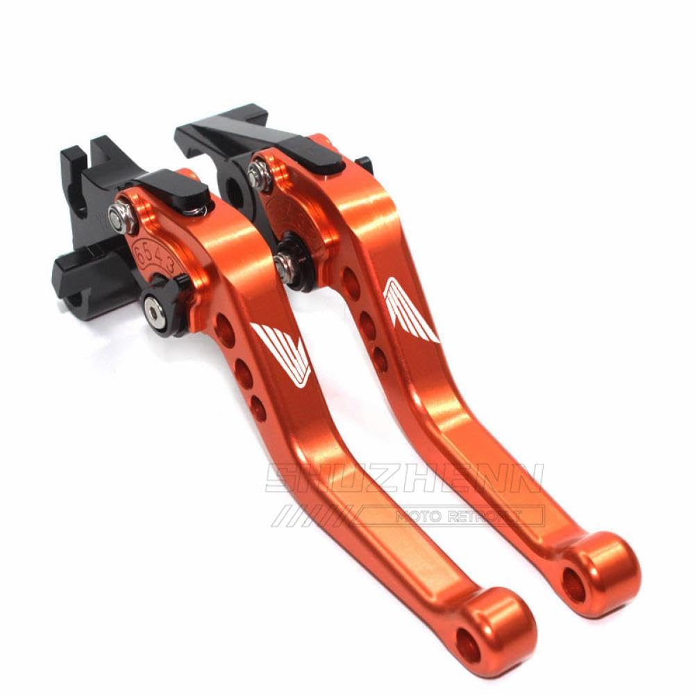 Kwukddkan Orange Adjustable Motorcycle Brake Clutch Levers Compatible With Cbr600 F2 F3 F4i Cbr900rr Vtx1300 Nc700 S X(Orange)