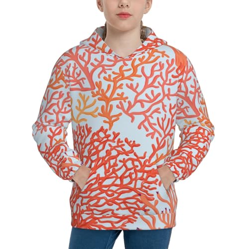 Corals Kid Hoodies Boys Sweatshirts Girls Pullover with Pocket - Main Image