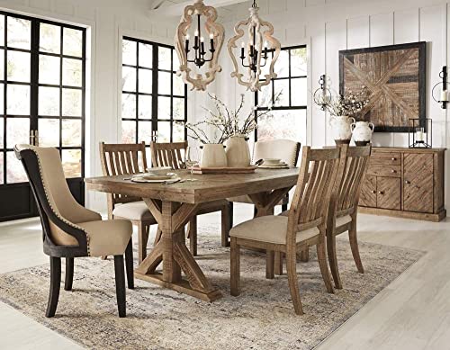 Signature Design By Ashley Grindleburg Farmhouse Reclaimed Wood Dining Table, Seats Up To 6, Light Brown #TOP6