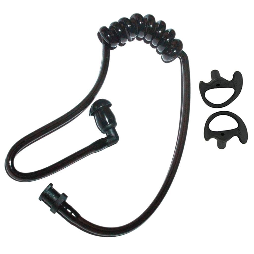 CALANDIS Replacement Acoustic Coil Audio Mic Tube with Medium Earbuds Compatible for Motorola Kenwood Icom Two Way Radio Acoustic Tube Earpiece Replacement