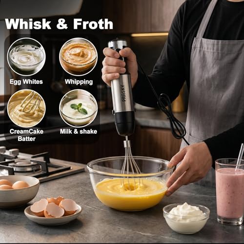 Image of Immersion Blender Handheld 1200W, 20-speeds Immersion Hand Blenders, Hand Mixer with Mining Beaker,Chopper,Whisk, Frother and Stick Blender Suitable for Kitchen, Protein Shakes and Baby Food