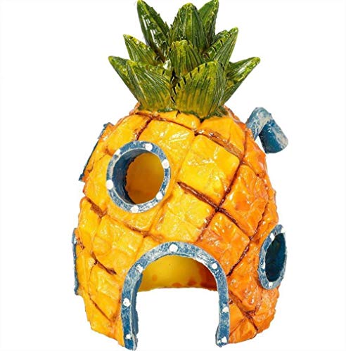 ASADVE Decoraciones para Acuarios Plantas Acuario Decoración Acuario Bob Esponja Piña Casa Pecera Decoraciones Decoración del Hogar Decoración Accesorios De Acuario