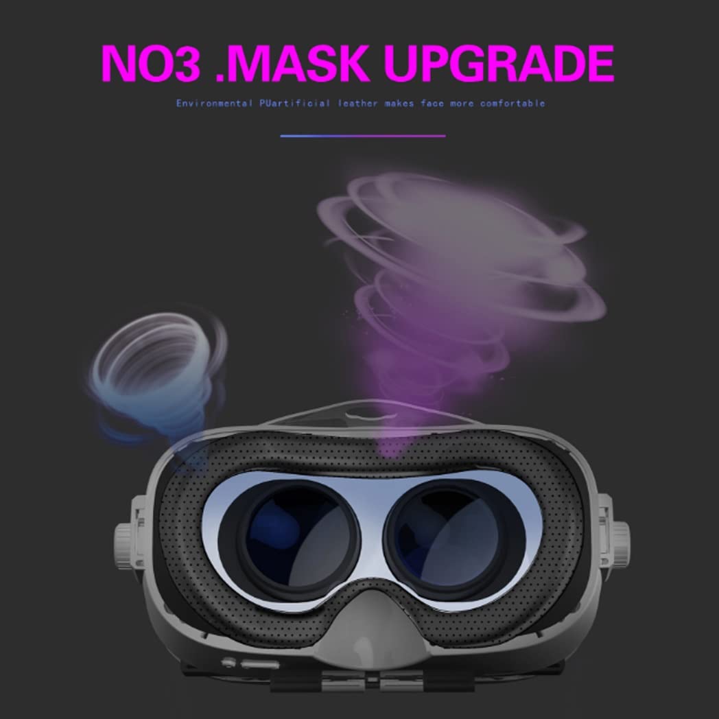 Occhiali VR, Visore Realtà Virtuale, Cuffie 3D VR Compatibile con Tutti Gli, Lente Regolabile per Film e Giochi 3D, per iPhone 13 Pro Max/13 Pro/13/12/11, per Samsung Galaxy S21, Huawei, Xiaomi