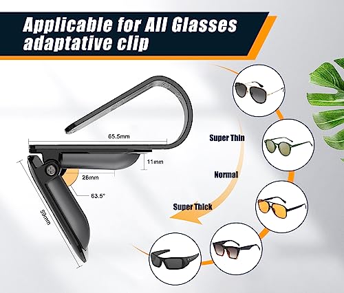 Sunglass Holder For Car Visor, Upgrade Zinc Alloy One-Handed Operation Car Sunglass Holder With Silicon Pad, Automated Visor Sunglass Holder, Sunglasses Clip, Glasses Holder For Car Visor Accessories #TOP2