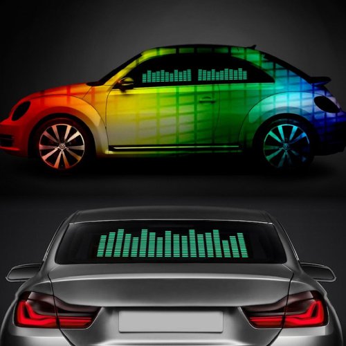 Sound Music Beat Activated Car Stickers Equalizer Glow LED Light Audio Voice Rhythm Lamp (70cm X 16cm, Green)