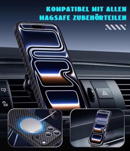 Coque antichoc iPhone 17 Pro Max aspect carbone protégeant l'écran - 6