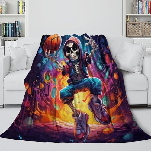 Couverture 3D lit crâne douce microfibre légères pour enfant adulte - 5
